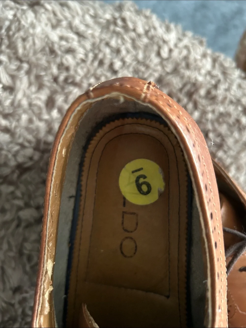 Aldo Tan Leather Wingtip Oxfords